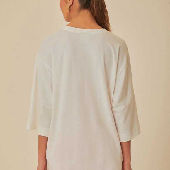 NWT Farm Rio white tropical colors organic cotton oversized t-shirt - Picture 3 of 8